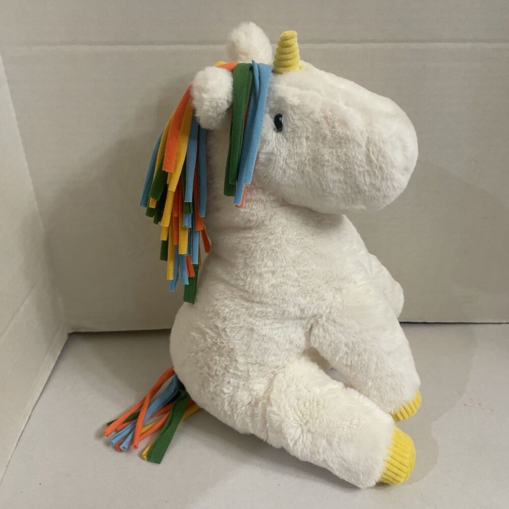 Giggle Scape Unicorn Plush Soft Stuffed Animal Toy 24” Sitting Rainbow Hair
